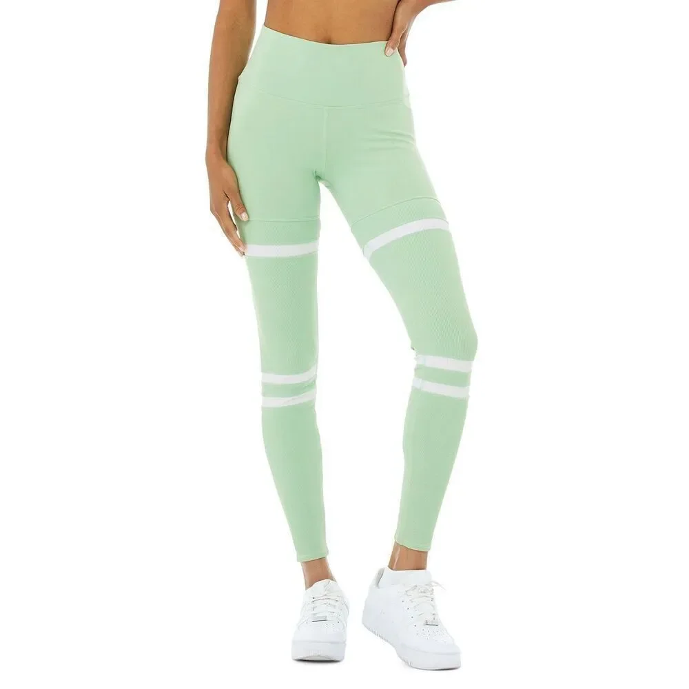 ALO YOGA High-Waist Legit Legging Pant Ribbed Airbrush Size M